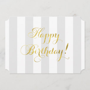Elegant Happy Birthday / Gold Foil Card