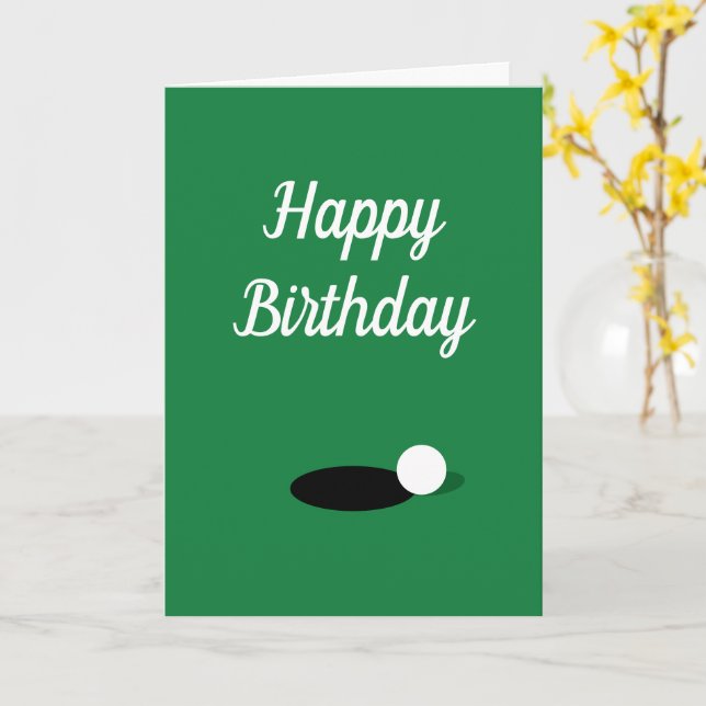 Elegant Happy Birthday golf card for golfer (Yellow Flower)