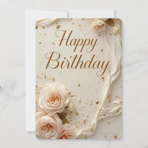 Elegant Happy Birthday Greeting Card Luxury Whit