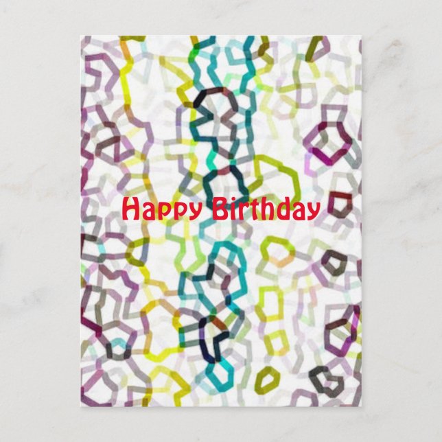 Elegant Happy Birthday Postcard (Front)