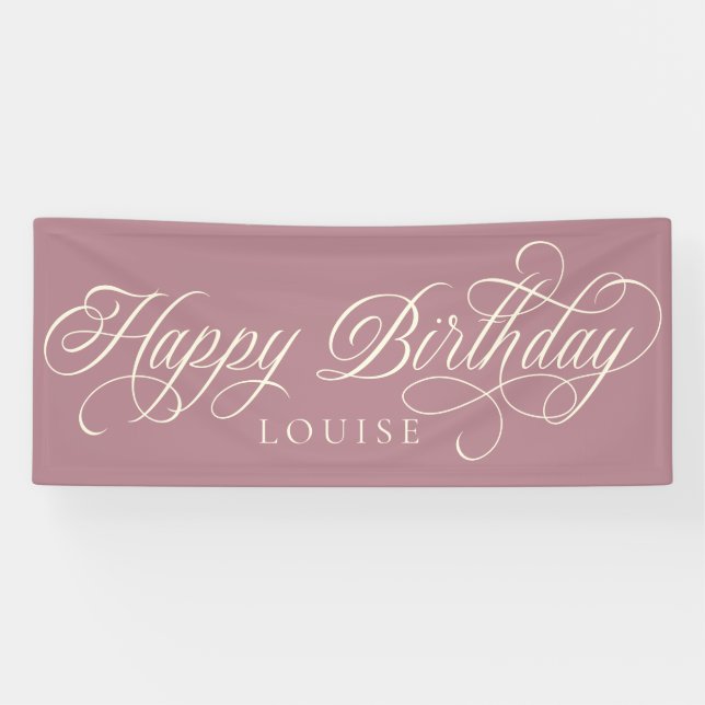 Elegant Happy Birthday script custom  Banner (Horizontal)