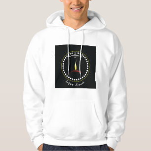 Elegant Happy Diwali Diya Flame Star Wreath Hoodie
