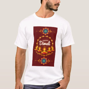 Elegant Happy Diwali Mandala Greeting Design T-Shirt