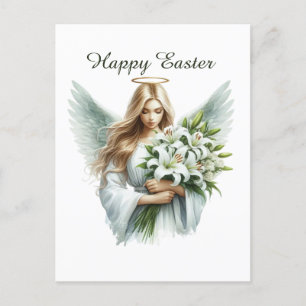 Elegant Happy Easter Angel Holiday Postcard