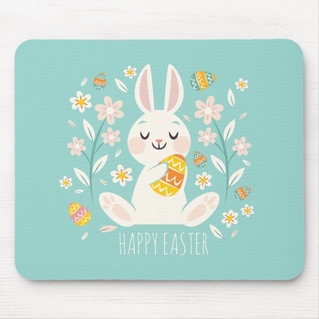 Elegant Happy Easter Bunny | Mousepad (Front)
