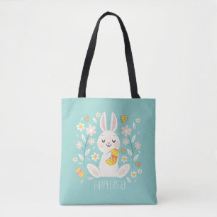Elegant Happy Easter Bunny   Tote Bag