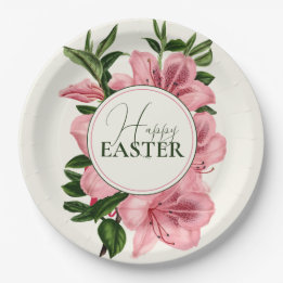 Elegant Happy Easter Paper Plates