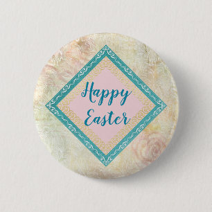 Elegant Happy Easter Pin Button