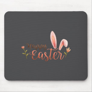 Elegant Happy Easter Tygraphy Bunny Ears Mouse Mat