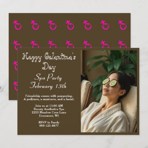 Elegant Happy Galentine's Day Spa Party Invitation