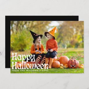 Elegant Happy Halloween Photo Halloween  Card