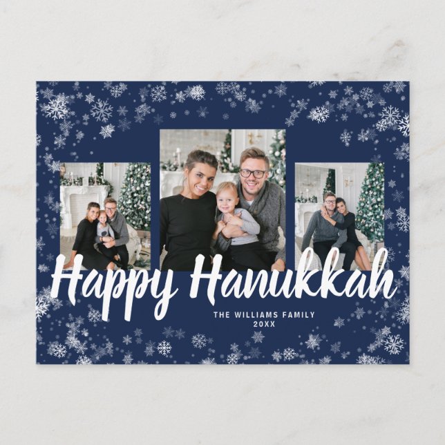 Elegant Happy Hanukkah Postcard (Front)