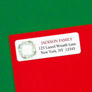 Elegant Happy Holidays Christmas Laurel Wreath