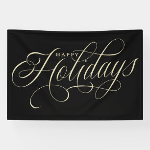 Elegant Happy Holidays script  Banner