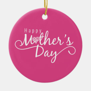 Elegant Happy Mother's Day Calligraphy Ornament