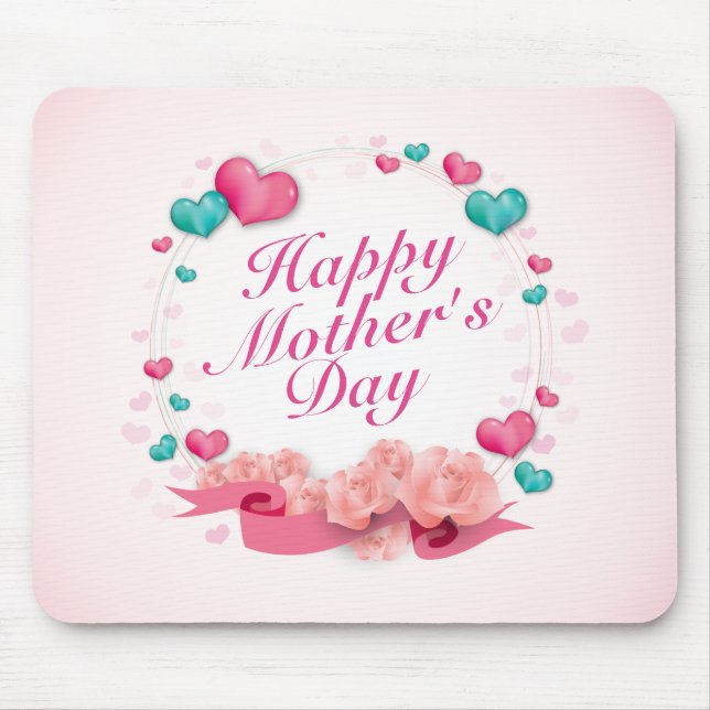 Elegant Happy Mother's Day Candy Hearts Mousepad (Front)