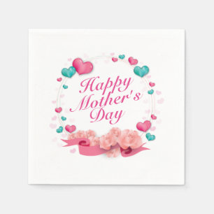 Elegant Happy Mother's Day Candy Hearts Napkin