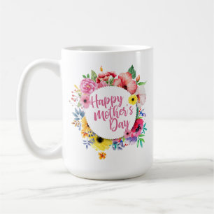 Elegant Happy Mother's Day Floral Classic Mug