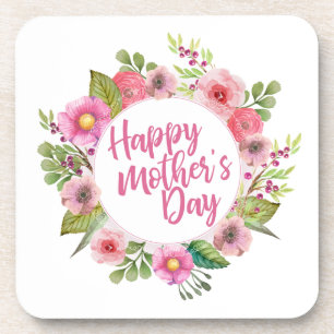 Elegant Happy Mother's Day Floral   Coaster