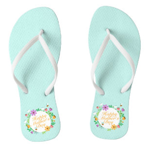 Elegant Happy Mother's Day Floral Flip Flops