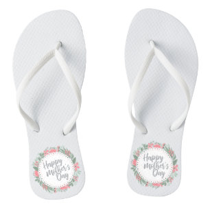 Elegant Happy Mother's Day Floral Flip Flops