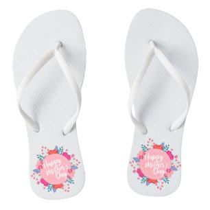Elegant Happy Mother's Day Floral   Flip Flops
