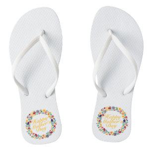 Elegant Happy Mother's Day Floral   Flip Flops