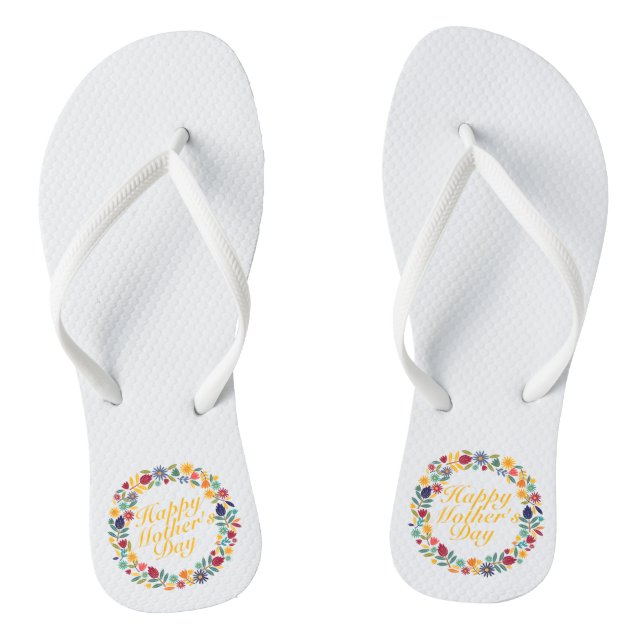 Elegant Happy Mother's Day Floral | Flip Flops (Footbed)