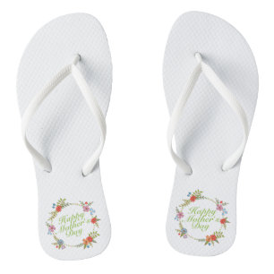 Elegant Happy Mother's Day Floral   Flip Flops