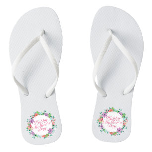 Elegant Happy Mother's Day Floral   Flip Flops
