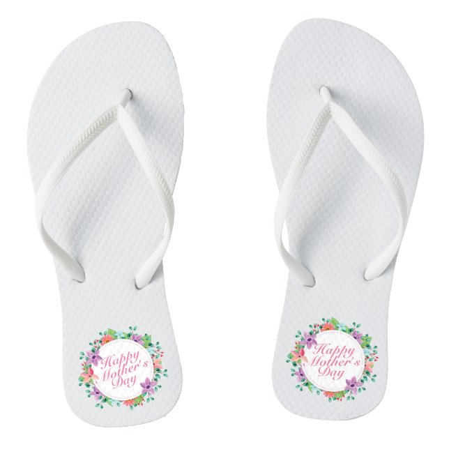 Elegant Happy Mother's Day Floral | Flip Flops (Footbed)