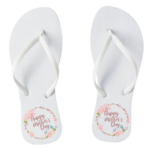 Elegant Happy Mother's Day Floral Flip Flops