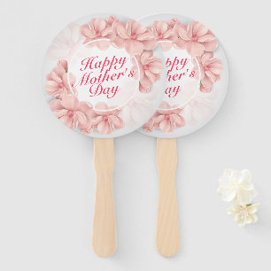 Elegant Happy Mother's Day Floral Frame Hand Fan