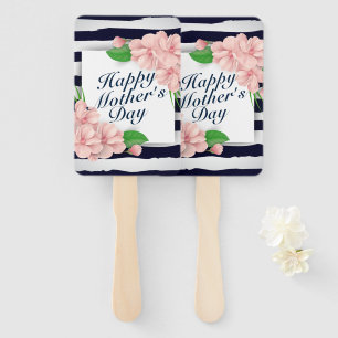 Elegant Happy Mother's Day Floral Frame Hand Fan