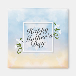 Elegant Happy Mother's Day Floral Frame Magnet