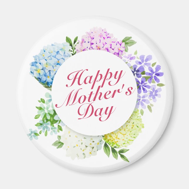 Elegant Happy Mother's Day Floral Frame Magnet (Front)