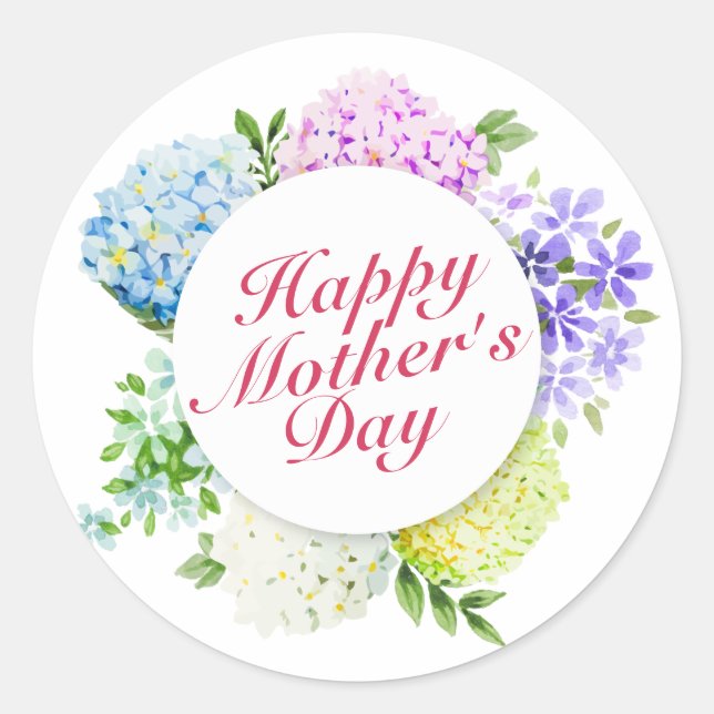 Elegant Happy Mother's Day Floral Frame Sticker (Front)