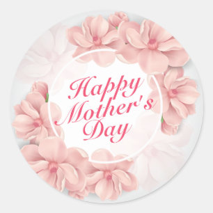 Elegant Happy Mother's Day Floral Frame Sticker