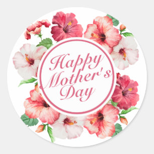 Elegant Happy Mother's Day Floral Frame Sticker