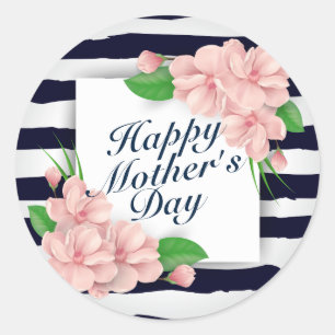 Elegant Happy Mother's Day Floral Frame Sticker