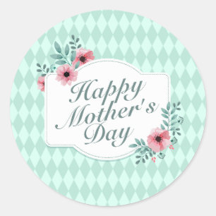 Elegant Happy Mother's Day Floral Frame Sticker