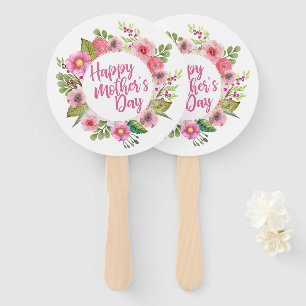 Elegant Happy Mother's Day Floral   Hand Fan