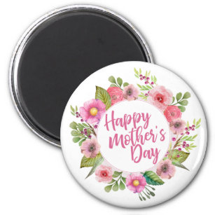 Elegant Happy Mother's Day Floral   Magnet