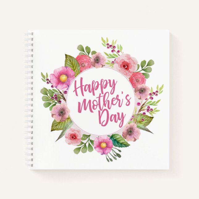 Elegant Happy Mother's Day Floral | Notebook (Front)