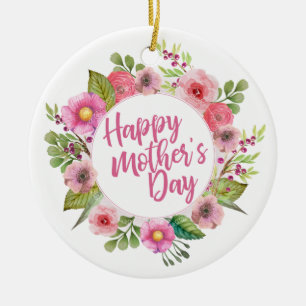 Elegant Happy Mother's Day Floral Ornament