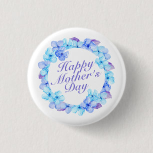 Elegant Happy Mother's Day Floral Pin Button