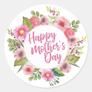Elegant Happy Mother's Day Floral Sticker