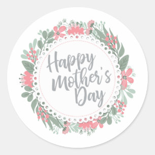 Elegant Happy Mother's Day Floral Sticker Seal