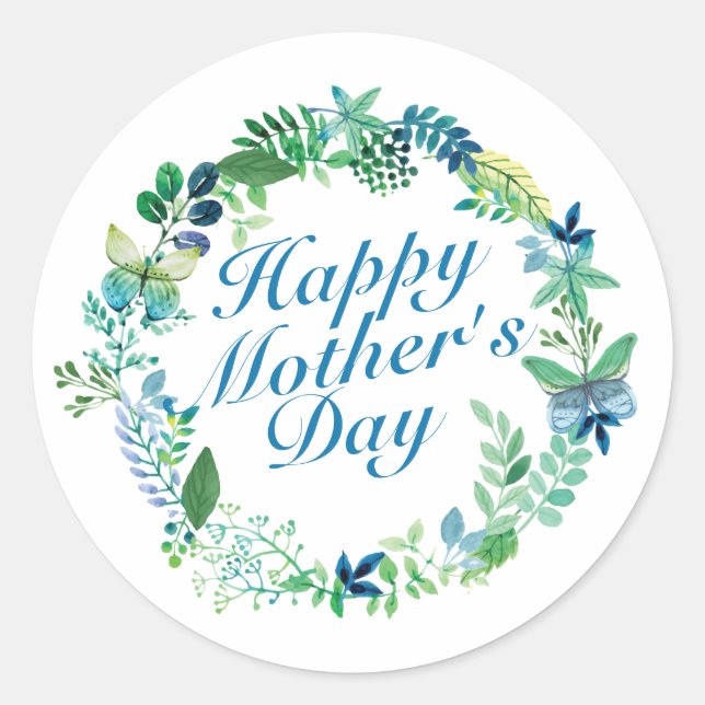 Elegant Happy Mother's Day Floral Sticker Seal (Front)