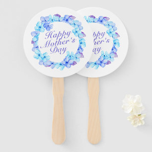 Elegant Happy Mother's Day Floral Wreath Hand Fan